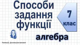 Способи задання функції. Алгебра 7 клас