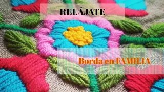 💟BORDADO CON LANA EN ARPILLERA O YUTE 💟 Parte II / Wool Embroidery