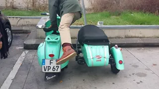 Vespa mit Beiwagen Surfgreen