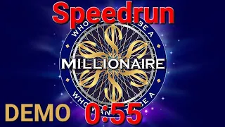 Who Wants To Be A Millionaire Demo Speedrun 0:55 (New WR/PB)