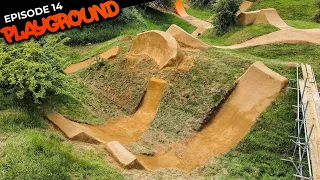 BUILDING THE MEGA DIRT WALLRIDE AND TRYING TO RIDE IT!! PLAYGROUND EP14