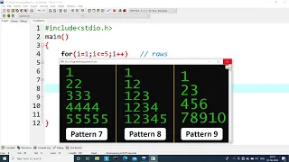 Pattern Programs in C Language - Part 3 | Number Pattern