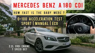 Mercedes Benz A180 CDI | 0-100 Acceleration in Sports, Manual & Eco Modes | JRS Cars