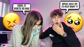 CRYING IN PAIN because of my PERIOD prank on BOYFRIEND *CUTE REACTION*