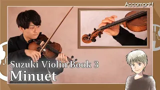 Minuet | J.S.Bach | Suzuki Violin Book 3【Practice Version】