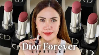 DIOR ~ ROUGE DIOR FOREVER / DIOR LIPSTCK / TRANSFER PROOF FORMULA / SWATCHES !!