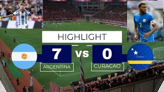 MESSI HAT TRICK AND 100TH GOAL  Argentina 7 0 Curaçao  All Goals & Highlights #footballhightlights