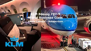 KLM 787-9 World Business Class KUL-AMS Review
