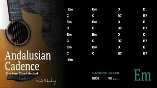 Andalusian Cadence in Em - Playalong Backing Track 0001 - 4 Chord Song - 90bpm