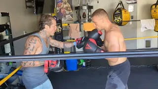 Paul Spadafora teaching pro Tommy Hartshauser #boxing #fighter #boxingtraining