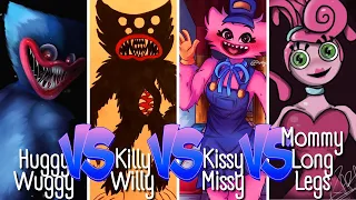 Huggy Wuggy vs Killy Willy vs Kissy Missy vs Mommy Long Legs | Beat Roller