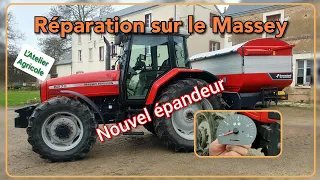 Massey 6270 : réparation du compte tours + Nouvel épandeur Kverneland Geospread