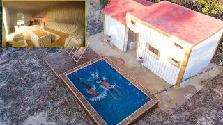 Build The Most Craft Villa And Craft Bamboo Swimming Pools [Full Video]