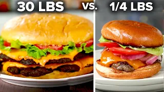 Giant 30 Pound Burger Vs. 1/4 Pound Burger • Tasty