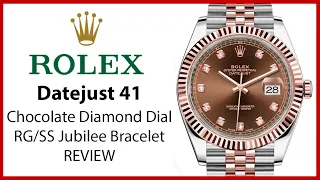 ▶Rolex Datejust 41 Rose Gold/Steel Chocolate Diamond Dial & Jubilee Bracelet - REVIEW 126331