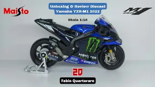 Diecast Motogp Yamaha YZR-M1 Fabio Quartararo 2022 Skala 1:18 Maisto