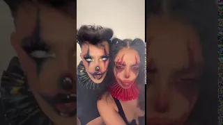 James Charles and Avani evil clown makeup