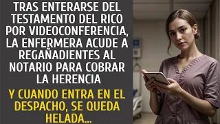 Tras enterarse del testamento del rico por videoconferencia, la enfermera acude a regañadientes al…