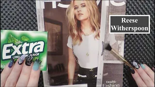 ASMR Gum Chewing Magazine Flip Through | Reese Witherspoon | Tingly Whisper