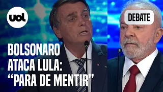 Debate: Bolsonaro chama Lula de mentiroso: 'Para de mentir! Mentira está no seu DNA; LDO se resolve'