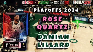 Playoffs 2024 Rose Quartz Damian Lillard Shoots Lights Out 💦 In NBA 2K Mobile!!!