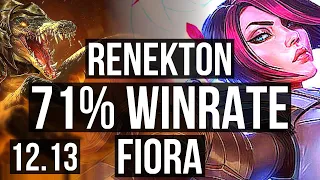 RENEKTON vs FIORA (TOP) | 71% winrate, 11/3/20, Dominating | KR Master | 12.13