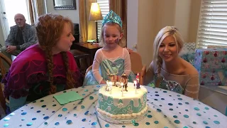 Elsa and Anna sing Happy Birthday to Evalyn