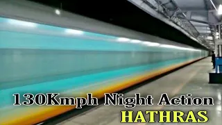 Night RAILFANNING at HATHRAS JN. | 15 Back to Back 130Kmph LHB Trains | Indian Railways.