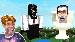 Roblox BUILD A BOAT Funny Moments Memes (SPEAKERMAN VS SKIBI TOILET)