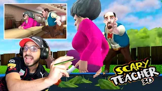 BROMA EN EL BRINCOLIN A LA MAESTRA LOCA | Scary Teacher 3D Capitulo 18 | Juegos Luky