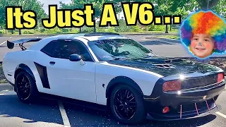 Moron Wastes ALL His Money On A RICED Out V6 Challenger... (Ricer Cars on Reddit)