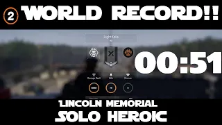 The Division 2 - Lincoln Memorial - Solo Heroic - WORLD RECORD!!! - 51 seconds - UNBEATABLE