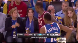 LeBron James Cry Baby Caught Warriors Fan Taunting Cleveland Cavaliers NBA Christmas Day Game HD