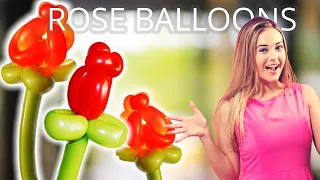 How to Make Three Rose Balloon Flowers - Learn These Flower Balloons #flowerballoon #balloonflower