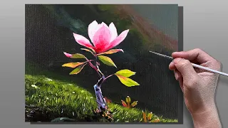 Acrylic Painting Glowing Flower / Correa Art