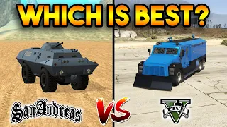 GTA 5 RCV VS GTA SAN ANDREAS SWAT TANK : WHICH IS BEST?