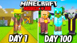 I Survived 100 Days as a ZOMBIE VILLAGER in Hardcore Minecraft... Minecraft Hardcore 100 Days