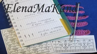 Как читать схемы вязания крючком. Основные элементы вязания. Reading a crochet chart.