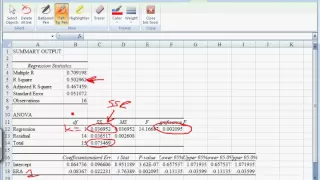 Excel Walkthrough 4 - Reading Regression Output