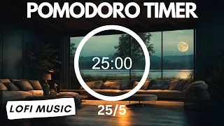 Pomodoro 25/5 | LOFI VIBE, for Studying and Working | 4x25 | [MUSIC TYPE A]