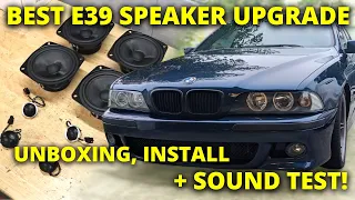 BEST E39 Speaker Upgrade? BavSound Stage 1 Kit Unboxing, Install, + SOUND TEST!
