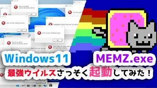 Windows11に最強ウイルス入れて実験してみた （Windows11でMEMZ.exe起動してみた）