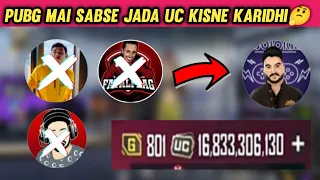 🤯PUBG MAI SABSE JADA UC KISNE KARIDHI🤔? TOP 5 UC KING OF PUBG MOBILE