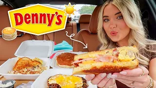 BIG Denny's Mukbang!! Grand Slamwich, Skillet, Pancakes & more!