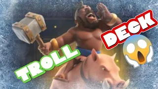 CLASH ROYALE FUN TACTİCS: DOMİNATE with HOG RİDER and FREEZE SPELL TROLL DECK" 🎮😂