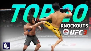 EA Sports UFC 3 - Top 20 Best Knockouts (Legendary Edition ft. Bruce Lee)