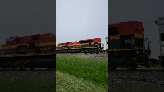 rear DPU shoves the empty grain train east #trains