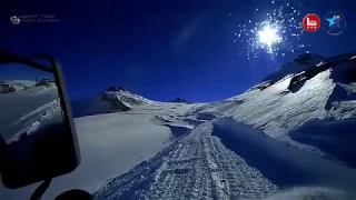 Winter inspection by helicopter at the Stelvio Pass