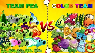 Team PEA  vs COLOR Team - Who Will Win? - PvZ 2 Team Plant vs Team Plant