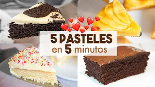 5 PASTELES en MICROONDAS 🍰❤️ | en 5 minutos